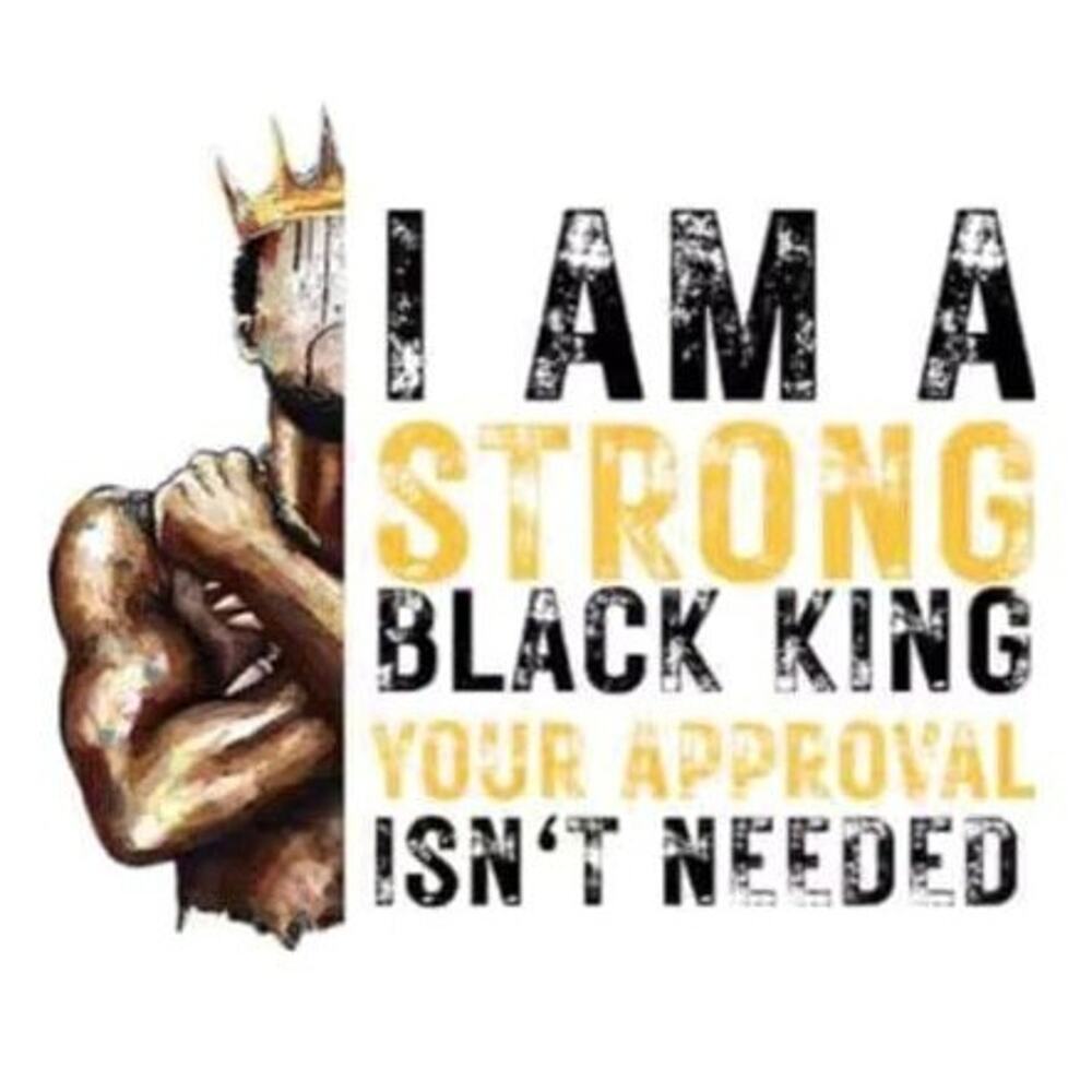 I am A Strong Black King Design Trendy Iron-on Heat Transfer